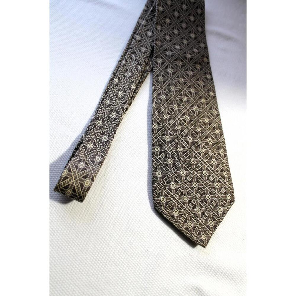 ANDREW FEZZA Silk Necktie, Khaki, Beige, 3.75 X 56 Inch